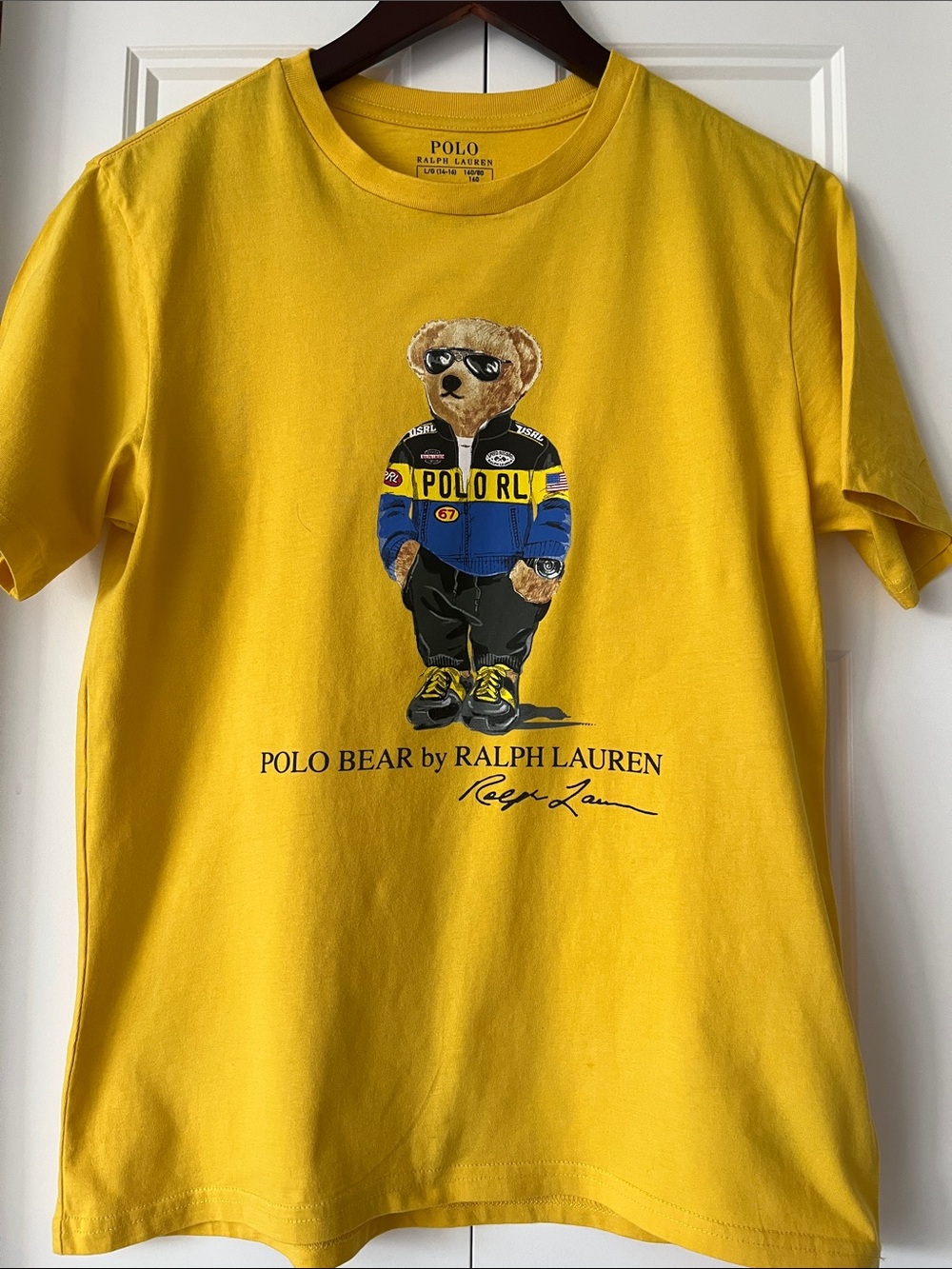 Ralph Lauren Kids Yellow Polo Bear Graphic Tee